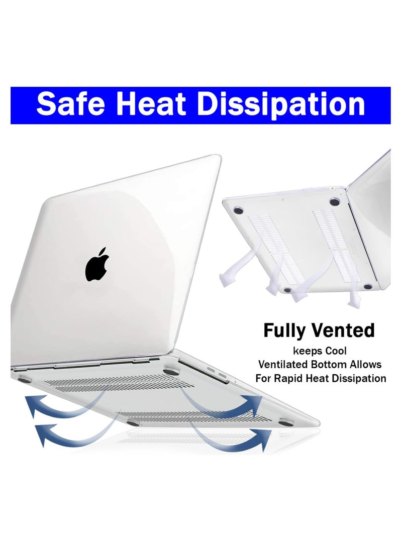 MacBook Air 13 inch Crystal Clear Case 2020 2019 2018 A2337 M1 A2179 A1932, Plastic Hard Shell & Keyboard Cover & Screen Protector Compatible with MacBook Air 13 inch Retina