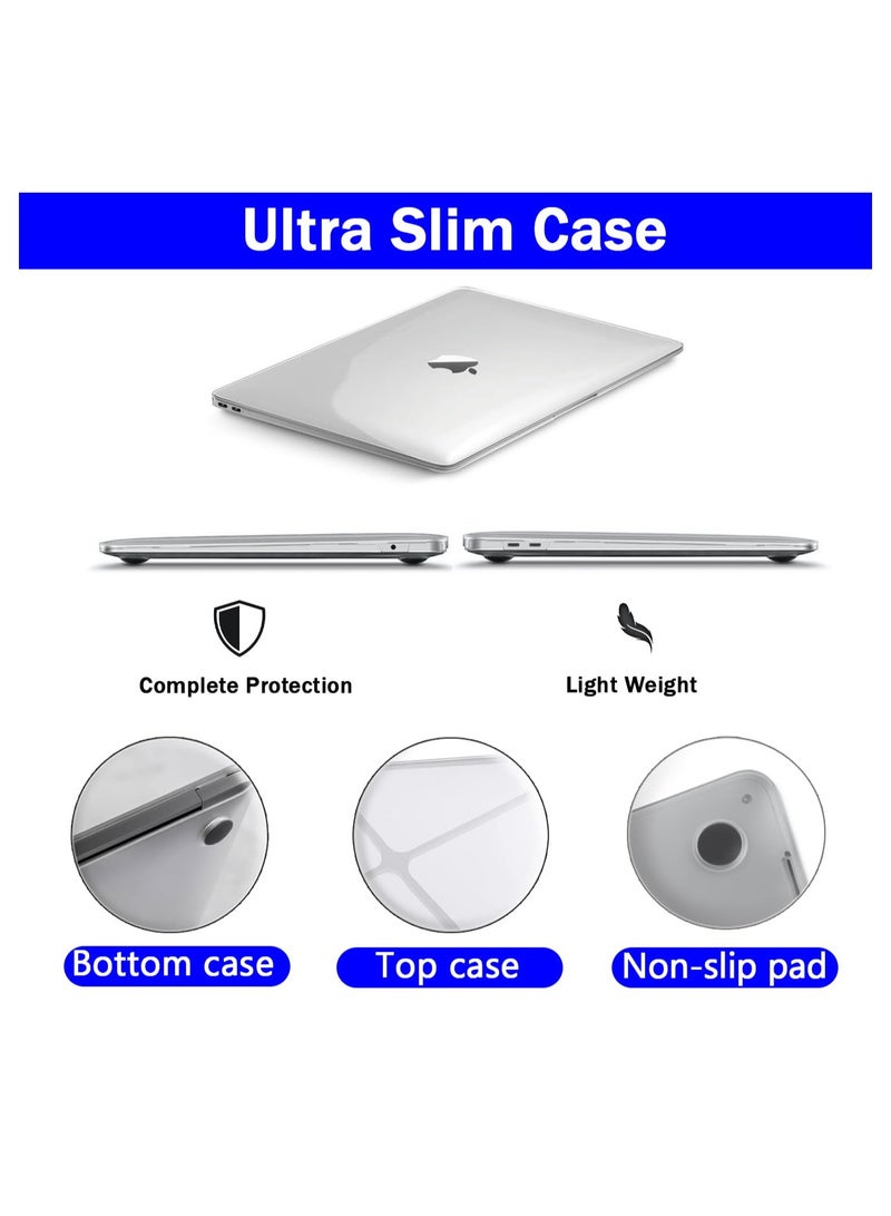 MacBook Air 13 inch Crystal Clear Case 2020 2019 2018 A2337 M1 A2179 A1932, Plastic Hard Shell & Keyboard Cover & Screen Protector Compatible with MacBook Air 13 inch Retina