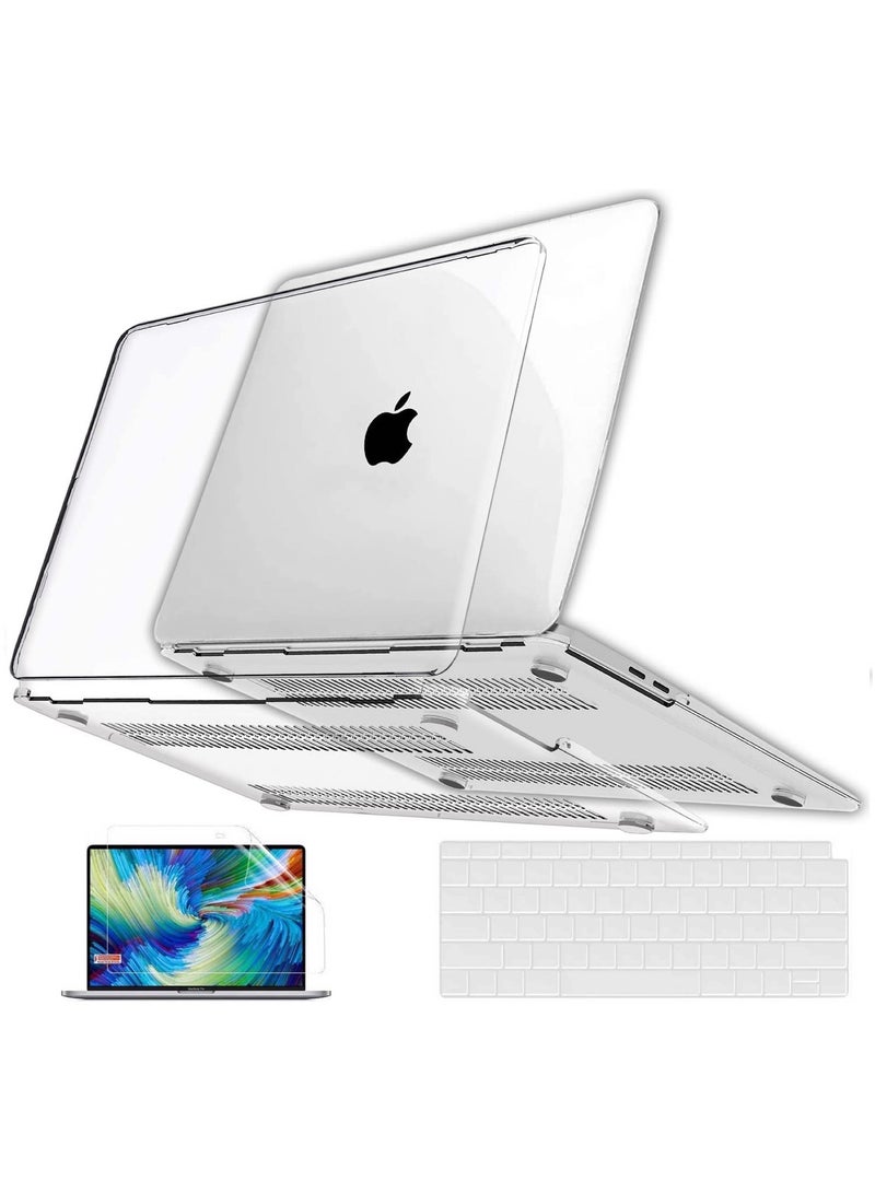 MacBook Air 13 inch Crystal Clear Case 2020 2019 2018 A2337 M1 A2179 A1932, Plastic Hard Shell & Keyboard Cover & Screen Protector Compatible with MacBook Air 13 inch Retina