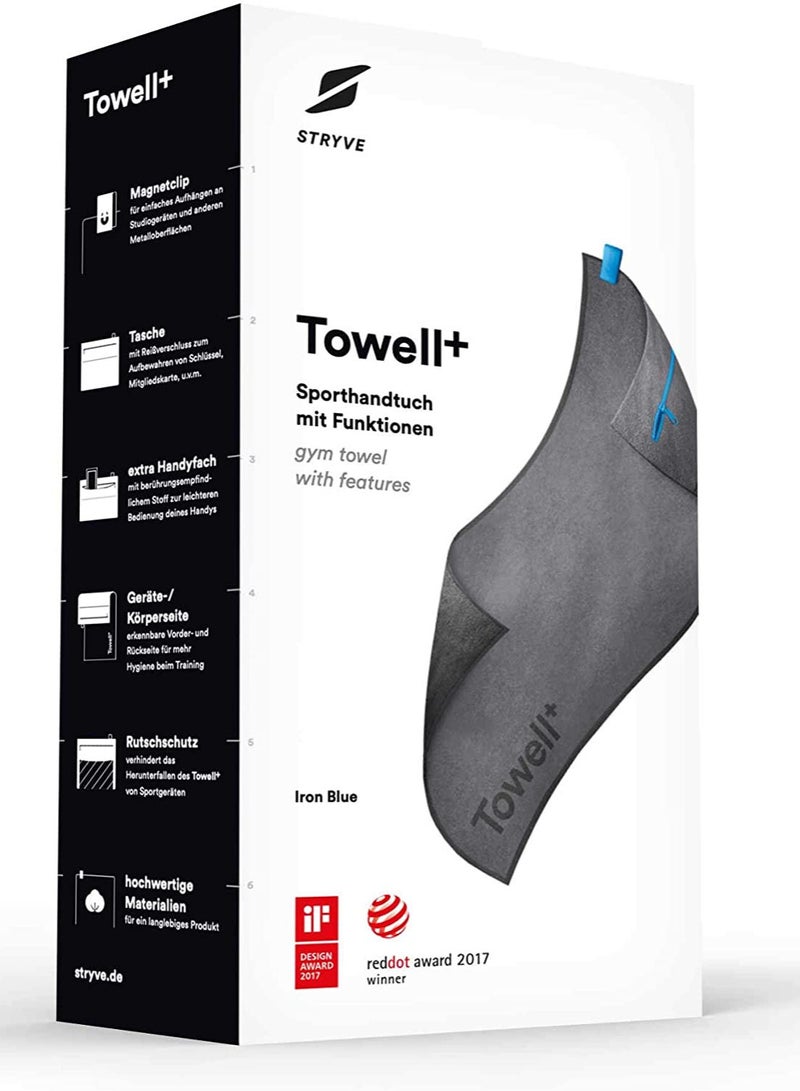 TOWELL + MICRO - IN MICROFIBRE IRON GREY 105cm x 42.5cm