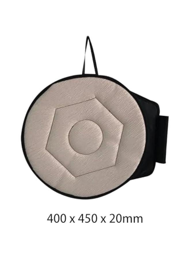 360 Degree Rotating Seat Cushion Portable Breathable Gift Chair Cushion Rotating Disc for Elderly Travel Home, Beige, 40cmx45cmx2cm