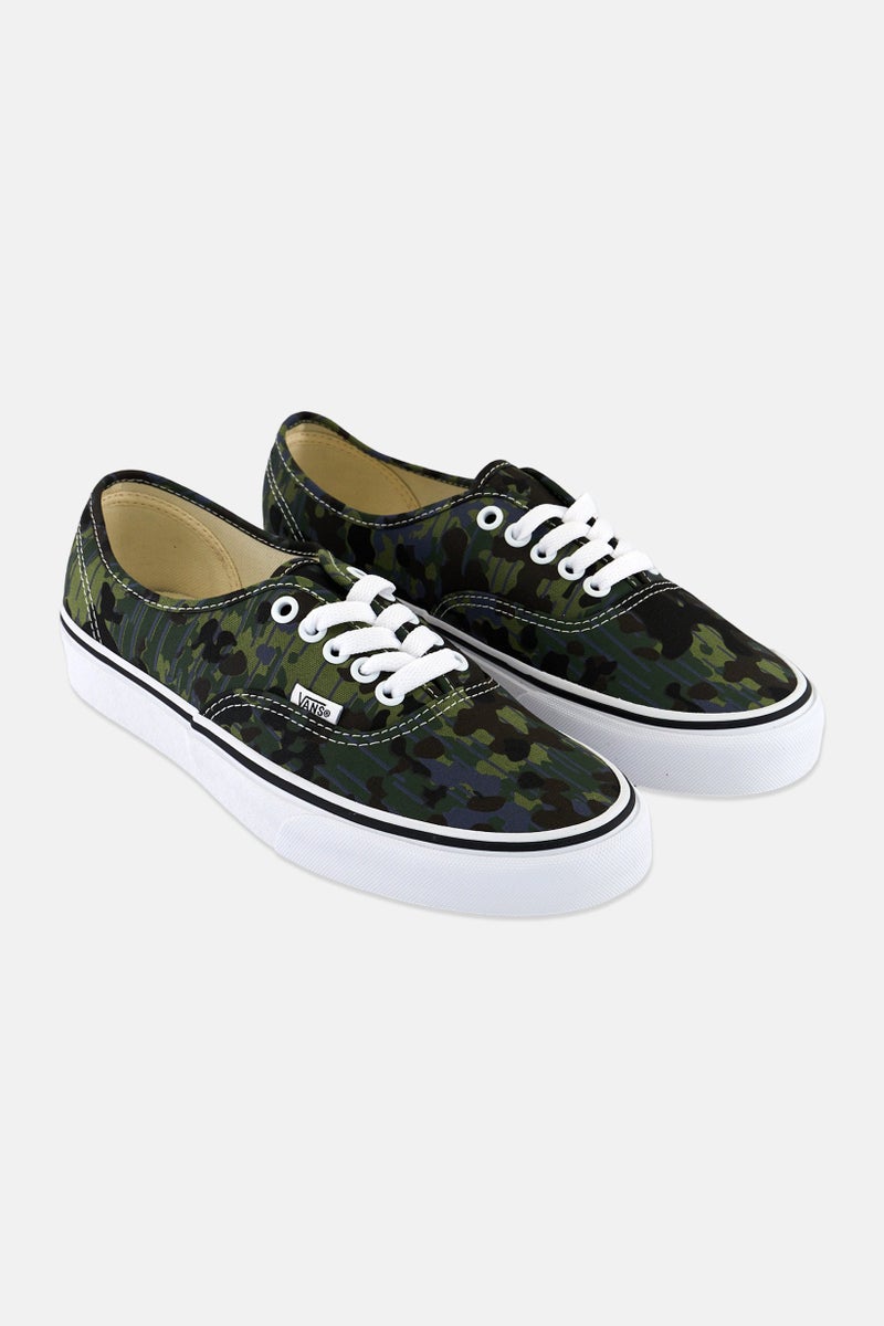 Men Authentic Lace Up Casual Shoes, Green/Black Combo