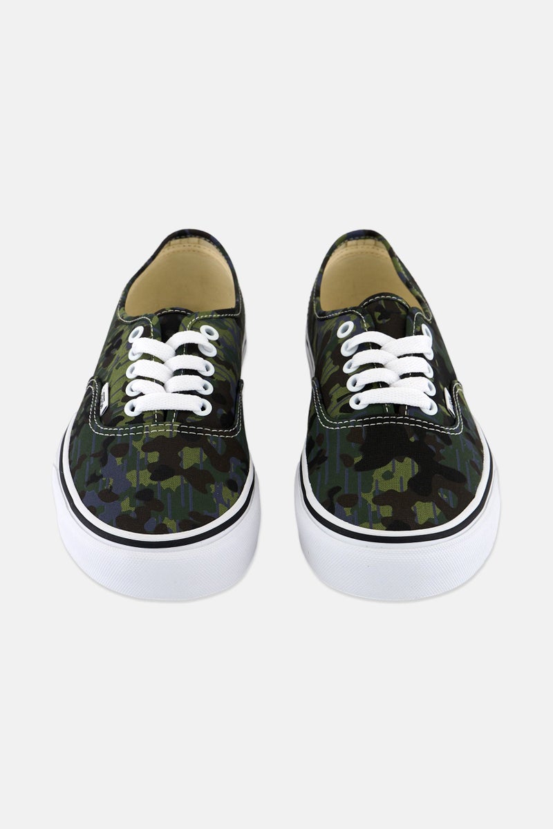 Men Authentic Lace Up Casual Shoes, Green/Black Combo