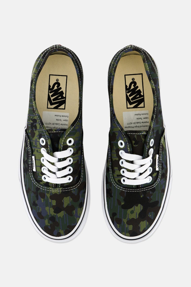 Men Authentic Lace Up Casual Shoes, Green/Black Combo