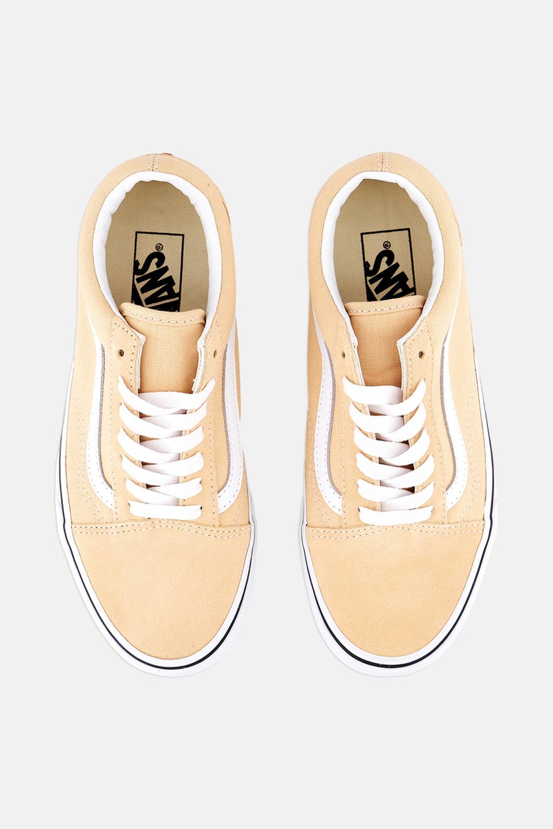 Men Old Skool Lace Up Shoes, Peach/White