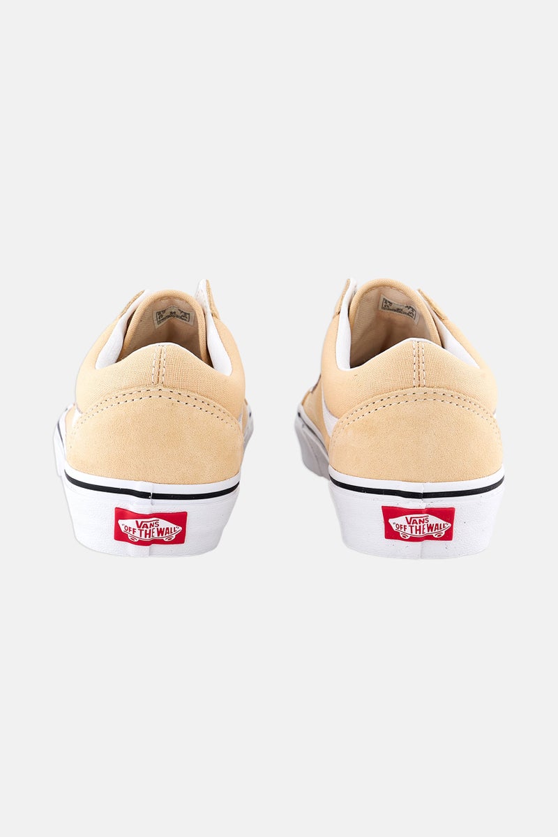 Men Old Skool Lace Up Shoes, Peach/White