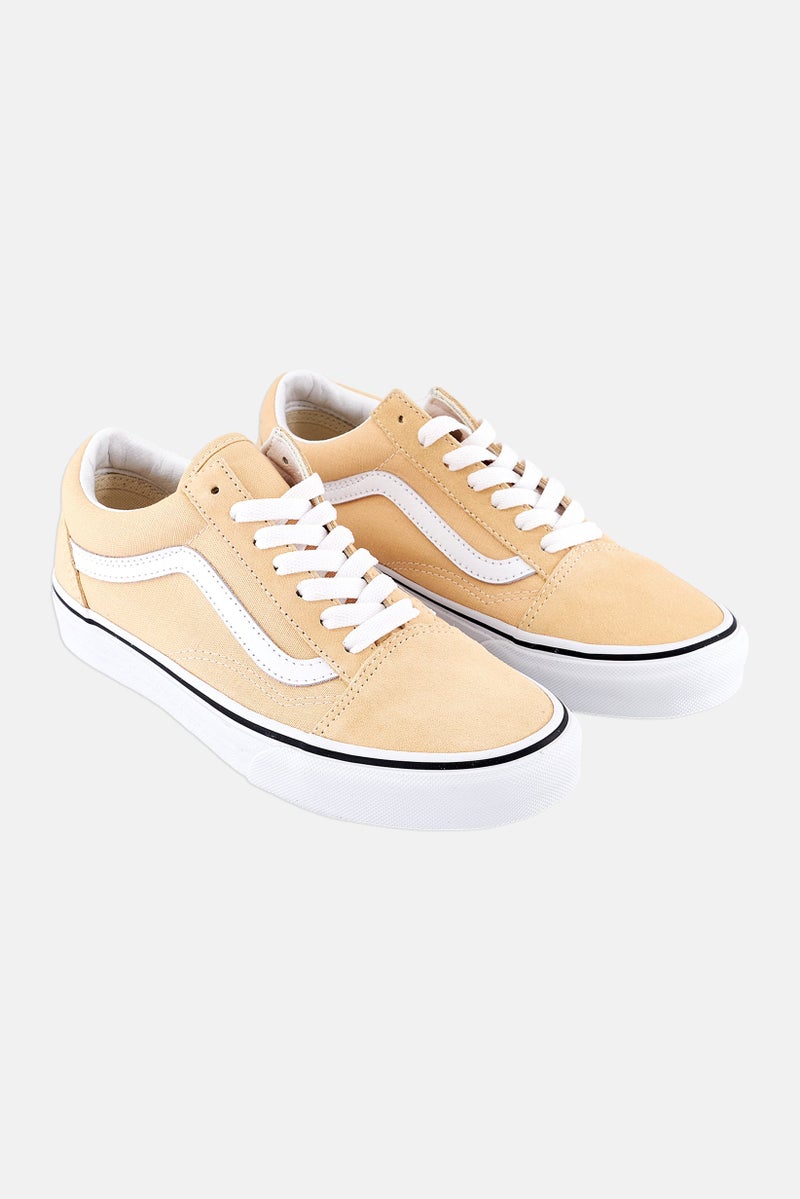 Men Old Skool Lace Up Shoes, Peach/White