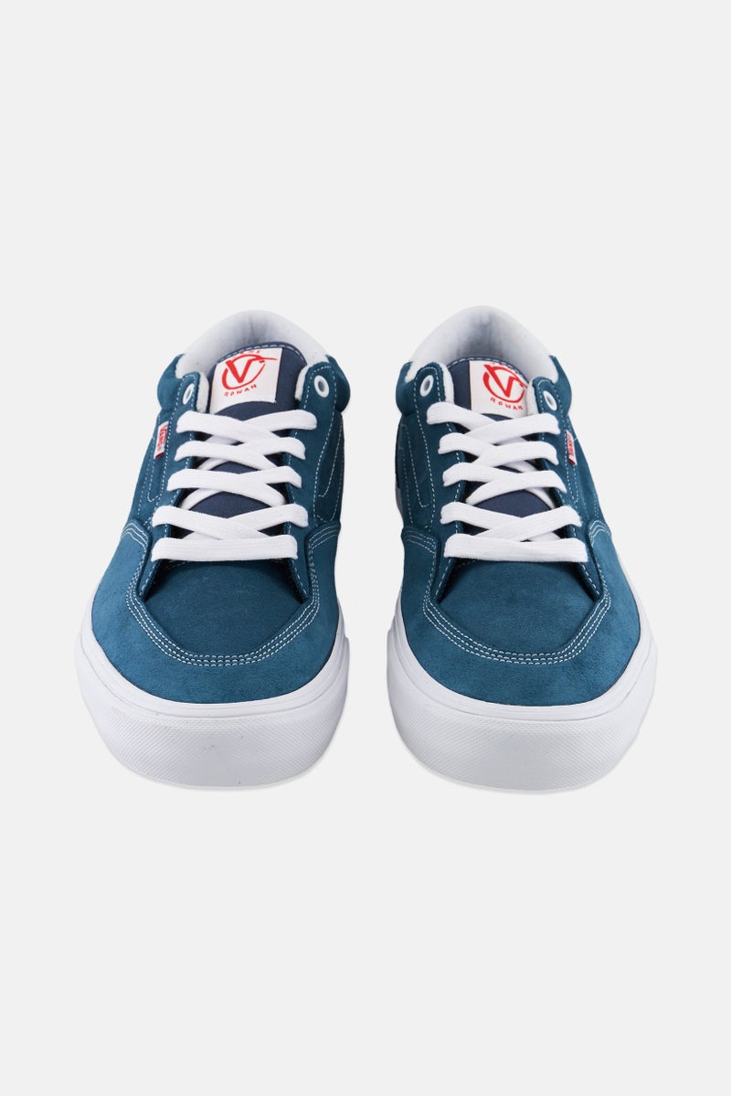 Men Rowan Lace Up Low Cut Casual Shoes, Teal Blue/White