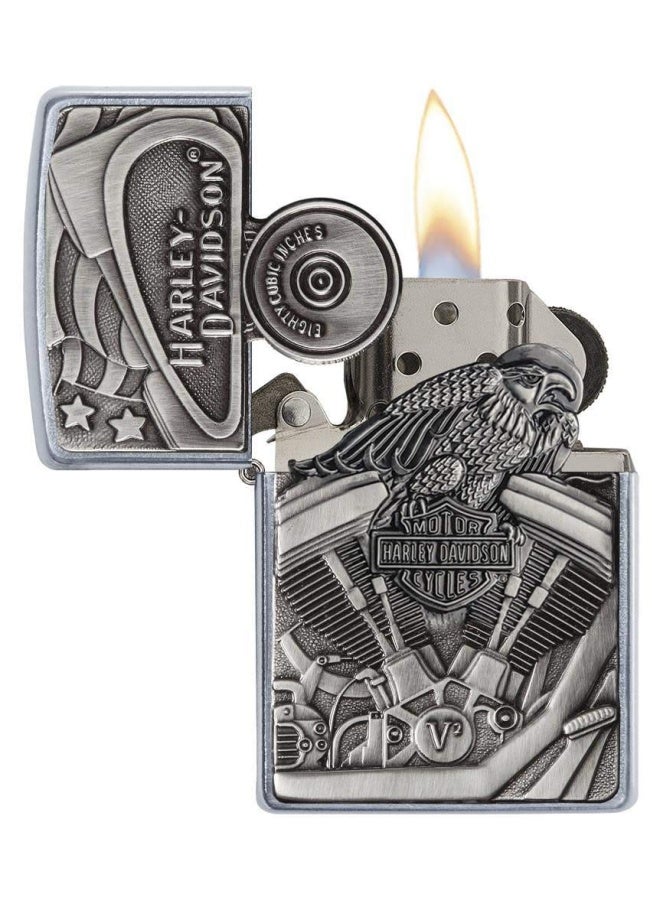 29266 207 Harley Davidson Motor Flag Lighter Brass