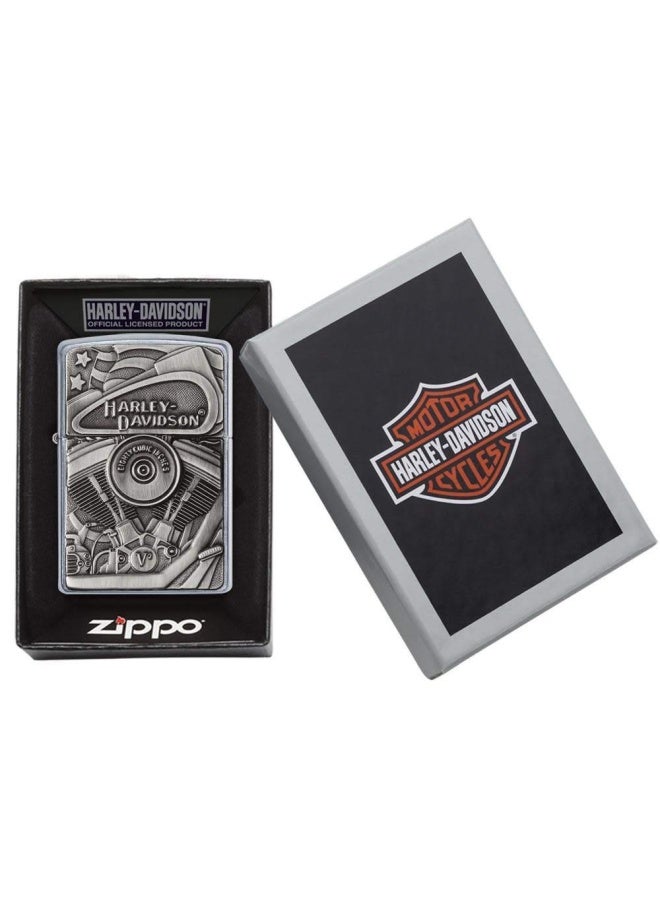 29266 207 Harley Davidson Motor Flag Lighter Brass