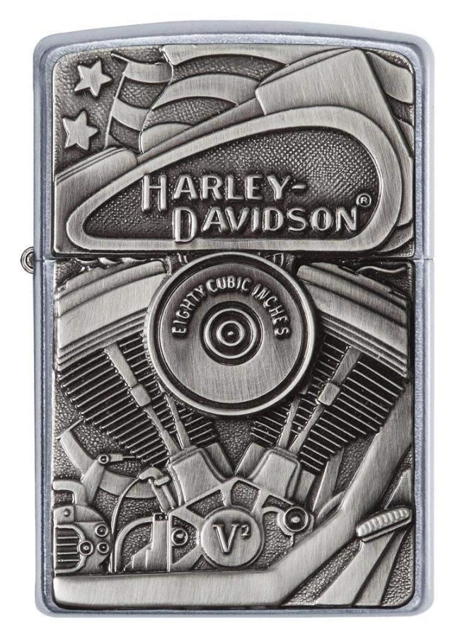 29266 207 Harley Davidson Motor Flag Lighter Brass