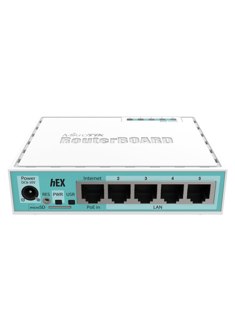 hEX RB750Gr3 5-Port Ethernet Gigabit Router White