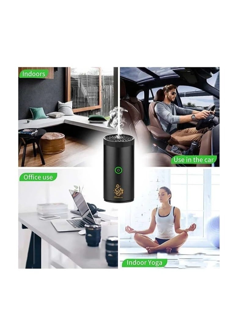 New Style Type-C Power Incense Burner Bukhoor With Quran Speaker And Bluetooth Speaker Black