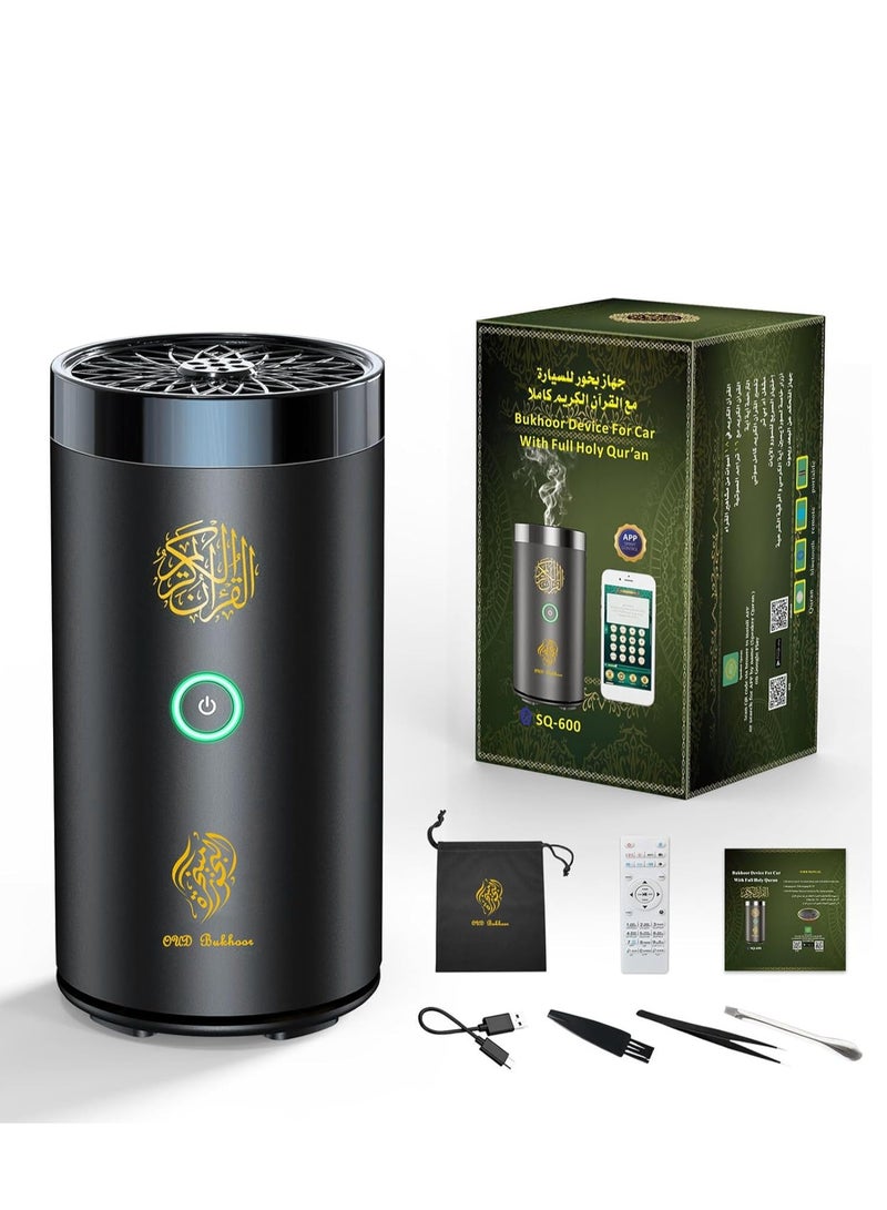 New Style Type-C Power Incense Burner Bukhoor With Quran Speaker And Bluetooth Speaker Black