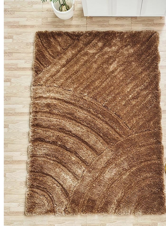 Hand made shaggy rug for bedroom soft rug fur rug for living room area rug brown color high pile rug mp3d-03