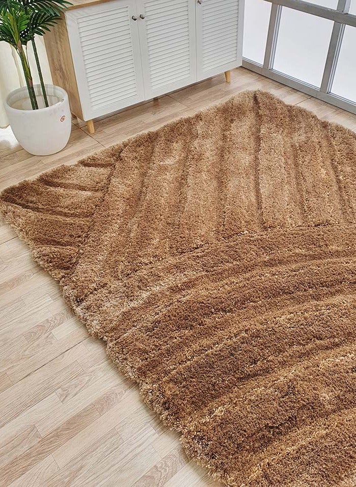 Hand made shaggy rug for bedroom soft rug fur rug for living room area rug brown color high pile rug mp3d-03