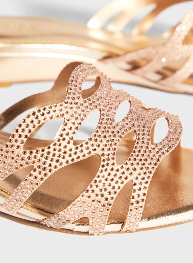 Comforatable Stylish Dress Sandals Rose Gold