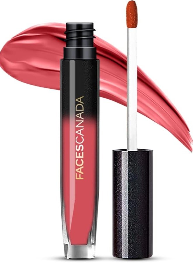FACES CANADA Comfy Silk Liquid Lipstick Infused With Nourishing Mulberry Oil & Shea Butter, Longwear Transfer Proof Highly Pigmented Lip Color With Smooth Texture, Satin Matte Finish - Achiever Red 09