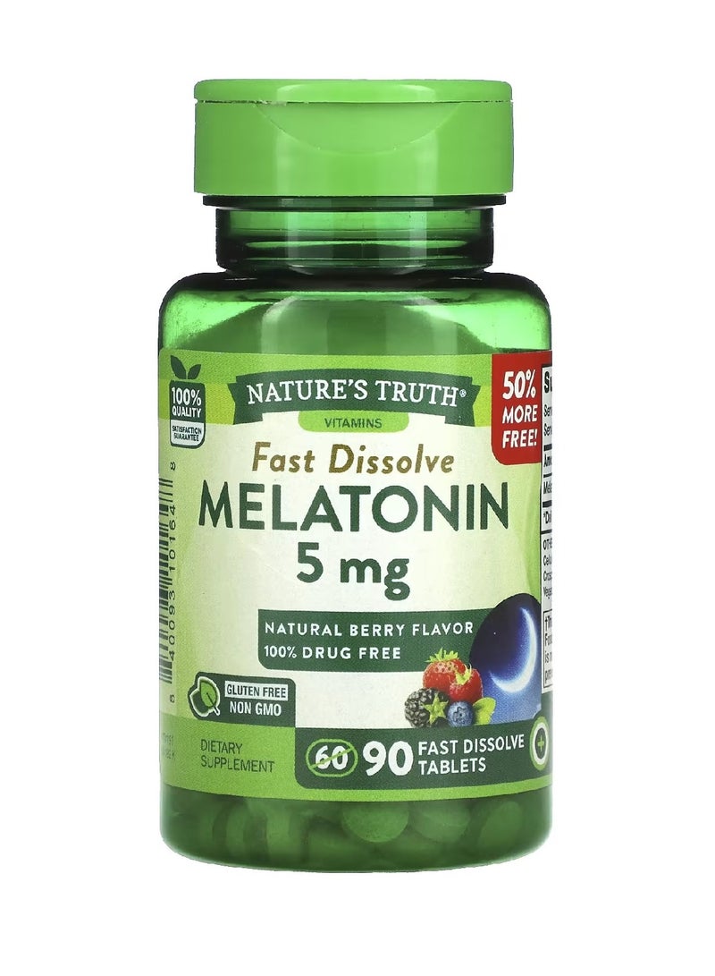 Melatonin Natural Berry 5 mg 90 Fast Dissolve Tablets