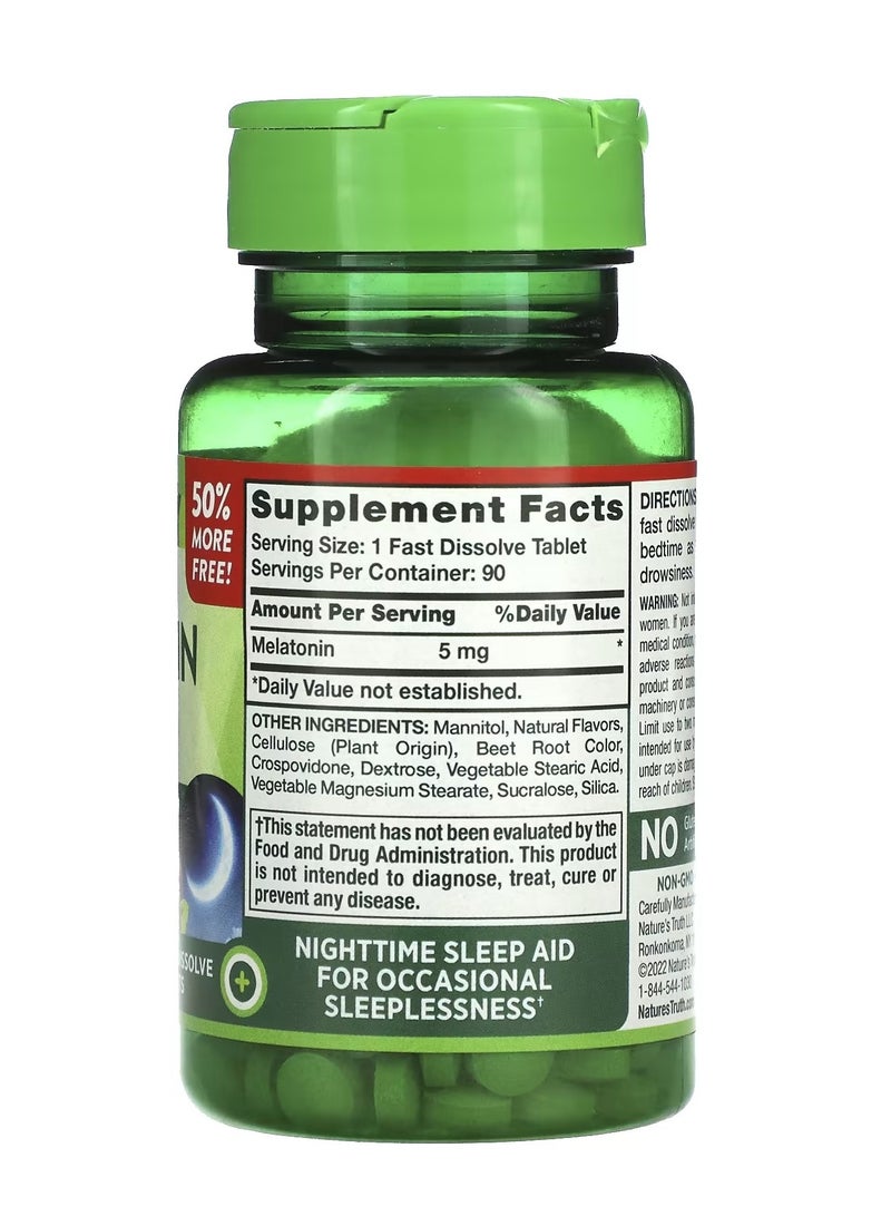 Melatonin Natural Berry 5 mg 90 Fast Dissolve Tablets