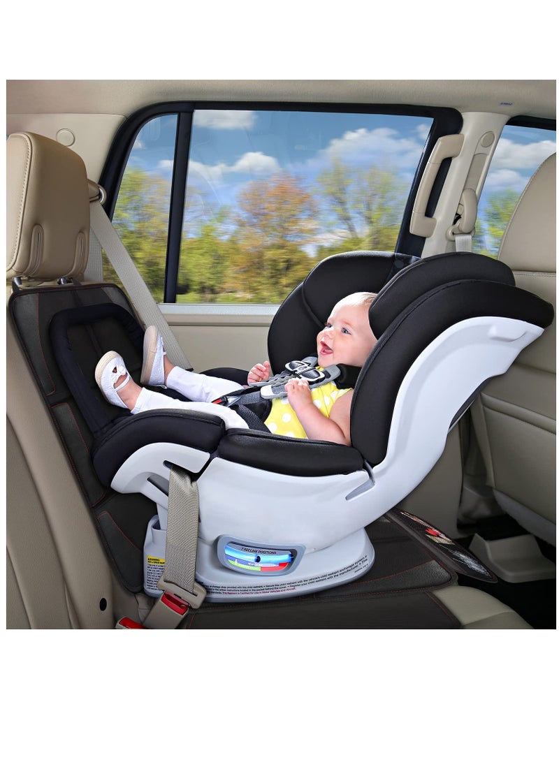 Large Car Seat Protector for Babies and Pets, Waterproof 600D Fabric, Thick Padding with Storage Pockets, Durable and Easy to Clean