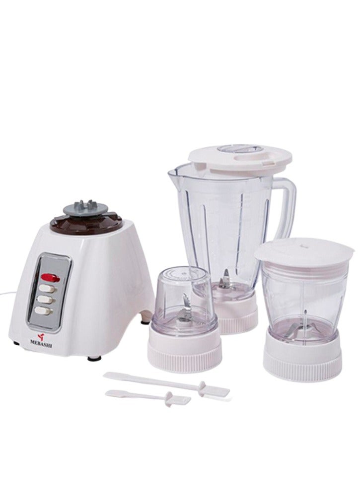 Mebashi 3-in-1 Blender (ME-BL1005W) – 1.6L | Blender, Grinder, Chopper, and Filter | 350W | Stainless Steel Blade | Pulse & 2-Speed Control (350W)