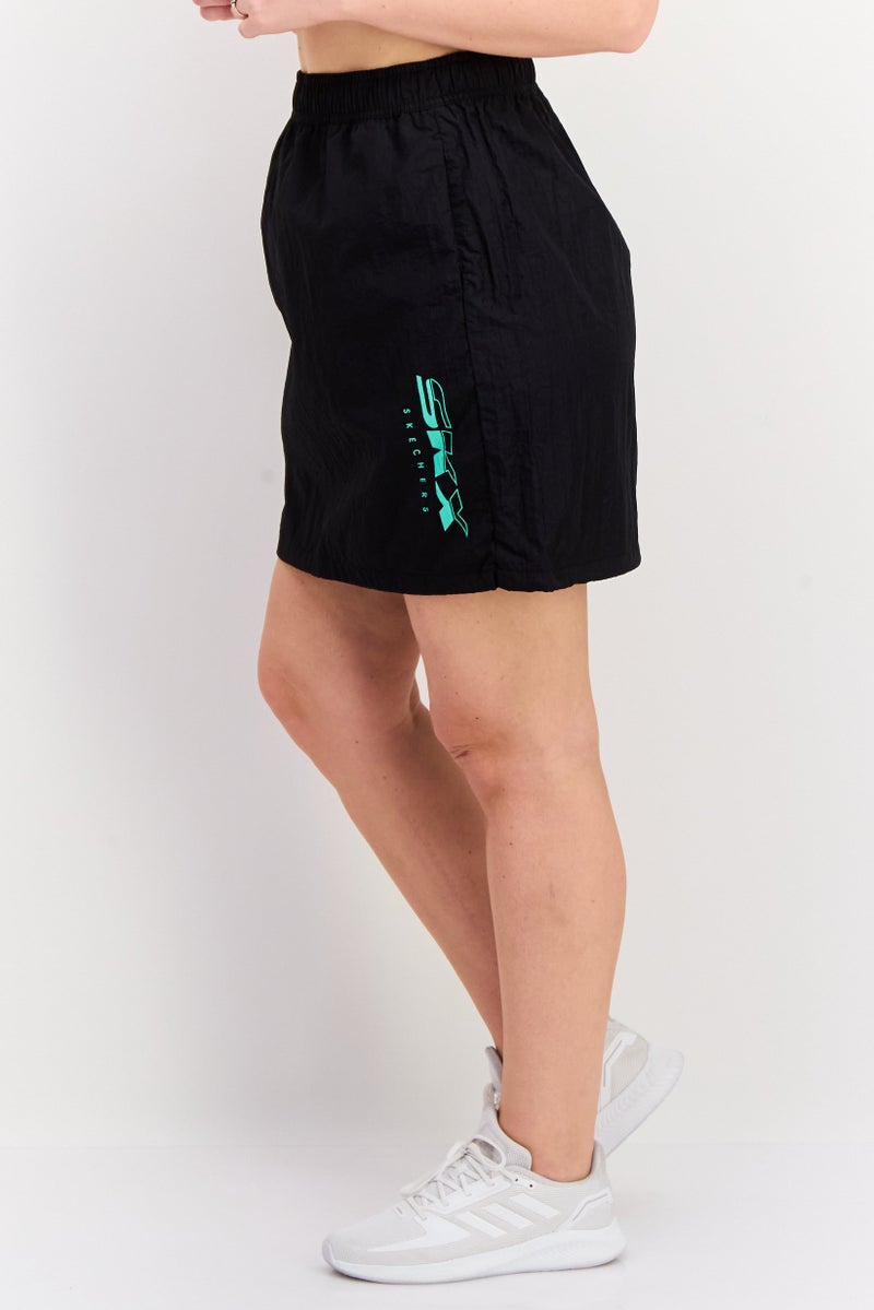 Women Sportswear Fit Brand Logo Training Skirt, Black Combo