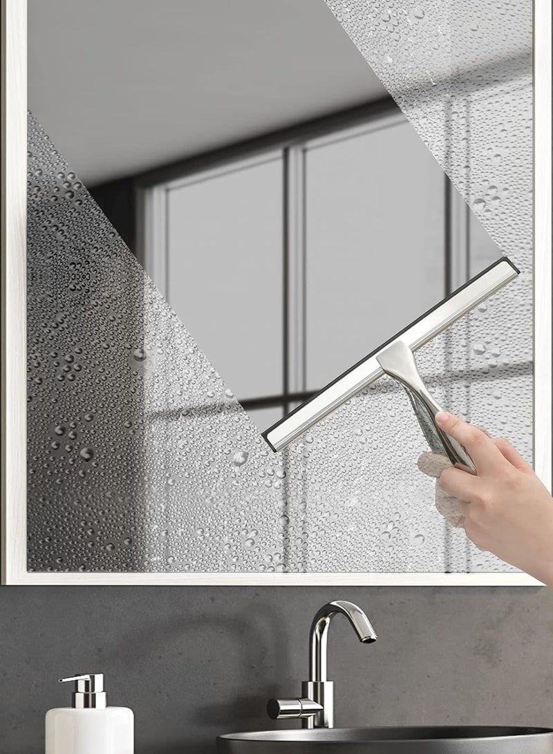 All-Purpose Shower Squeegee for Shower Doors, Bathroom, Window and Car Glass - Stainless Steel, 10 Inches