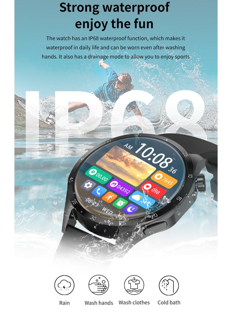 GT4 Pro Smart Watch Men IP68 NFC AMOLED 360*360 HD Screen Heart Rate Bluetooth Call SmartWatch