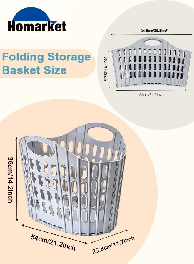 Large Collapsible Clothes Hamper Foldable Laundry Basket Hamper High Capacity Durable Plastic Storage Laundry Box with Dual Handles Lightweight Toys Organizer Storage Bin