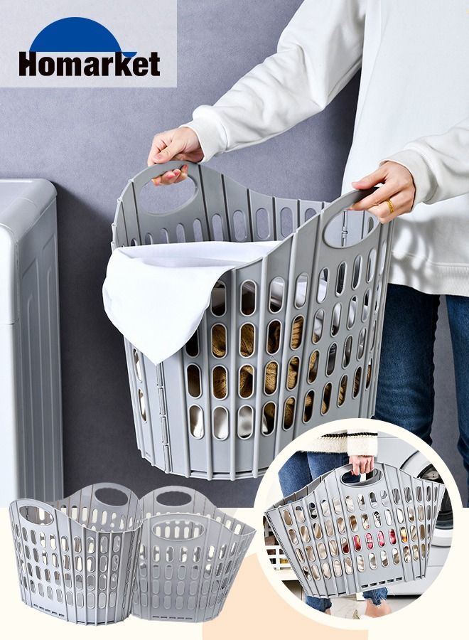 Large Collapsible Clothes Hamper Foldable Laundry Basket Hamper High Capacity Durable Plastic Storage Laundry Box with Dual Handles Lightweight Toys Organizer Storage Bin