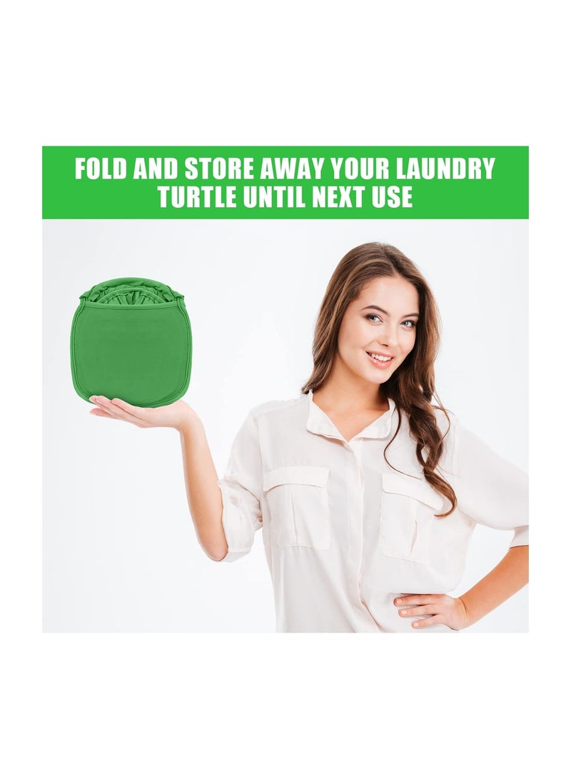 Pop-Up Laundry Hampers 27'' Foldable Washing Basket Nylon Laundry Basket Green Round Clothes Sorter Collapsible Wash Basket Room Organiser For Laundry Laundry Bag For Bedroom