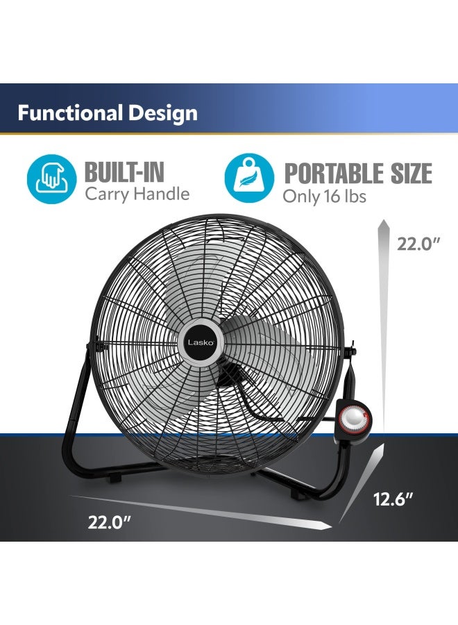 Lasko 20 High Velocity Commercial Grade Quickmount Converts From Floor Wall Mount Fan Ideal For Garages Basements Gyms 2264Qm 7 X 22 X 22 Inches Black Silver