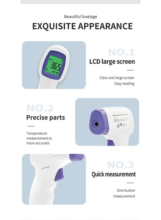 Non-Contact Smart Forehead Thermometer, Handheld Digital Temperature Measurement for Home Use, Baby & Medical Grade