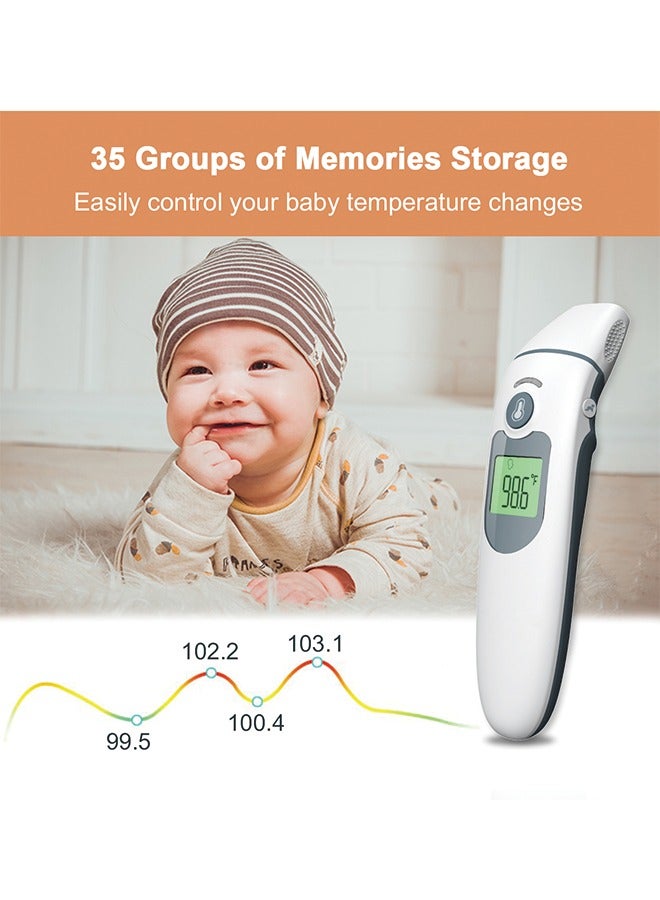 FDA TUV Certified Infrared Forehead & Ear Thermometer, Dual-Use Digital Thermometer for Home and Pets, Baby Temperature Monitor