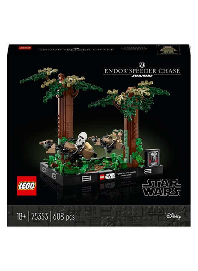 Star Wars Endor Speeder Chase Diorama 75353 Building Set 608 Pieces 608 Pieces (Ages 18+)