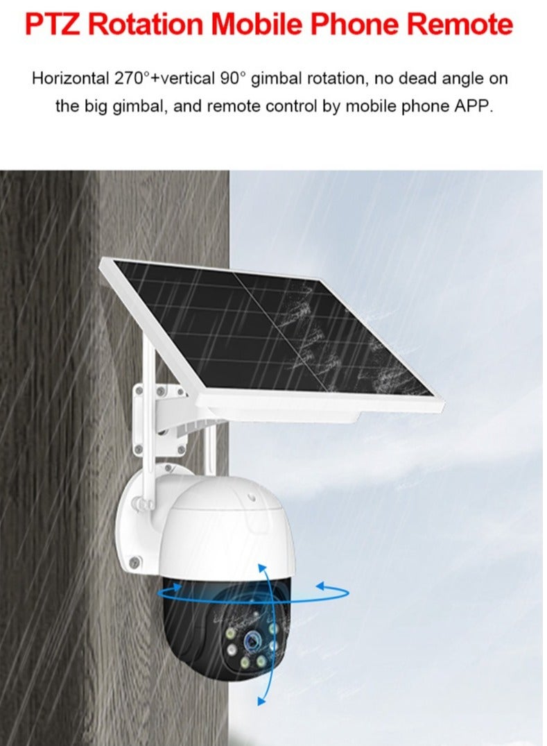 4G Solar Camera 360 Degree Mobile Phone Control No Network Home Outdoor Night Vision Camera