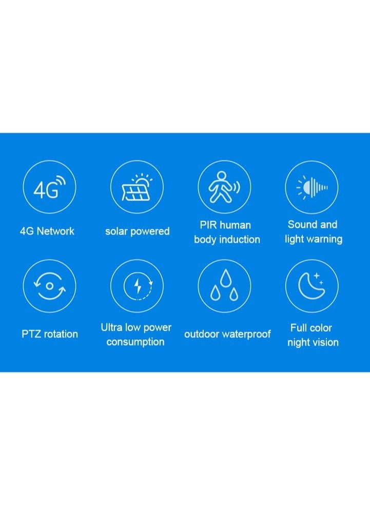 4G Solar Camera 360 Degree Mobile Phone Control No Network Home Outdoor Night Vision Camera