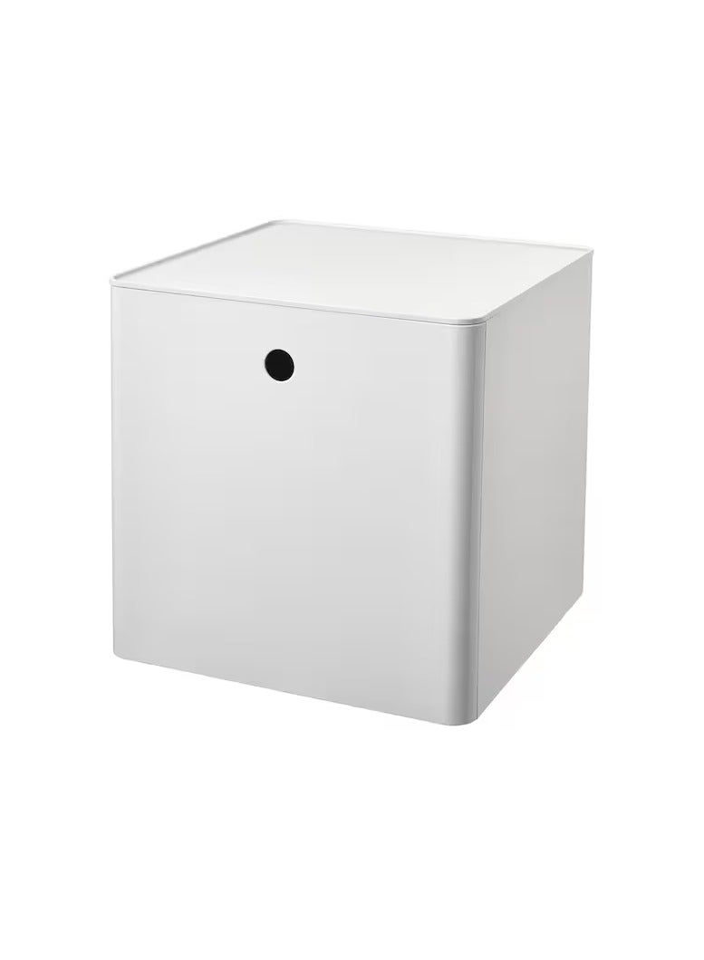 Storage box with lid, white, 32x32x32 cm