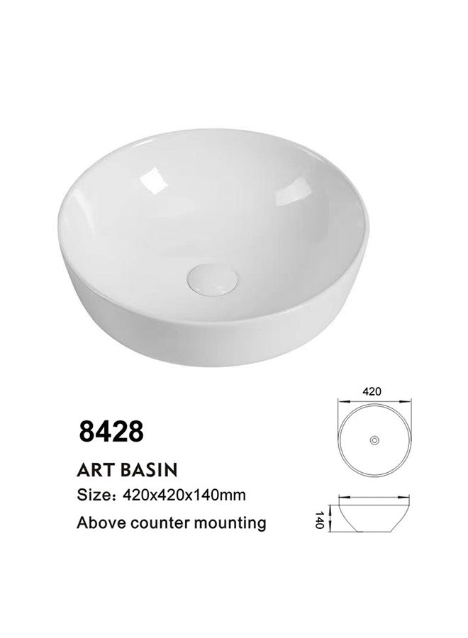 Danube Home Countertop Art Basin White L 42 x W 42 x H 14 cm