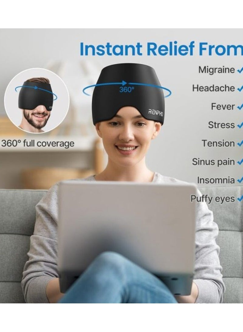 Renpho Ice Head Wrap Headache Relief Hat for Migraine Cap with Hot or Cold Therapy