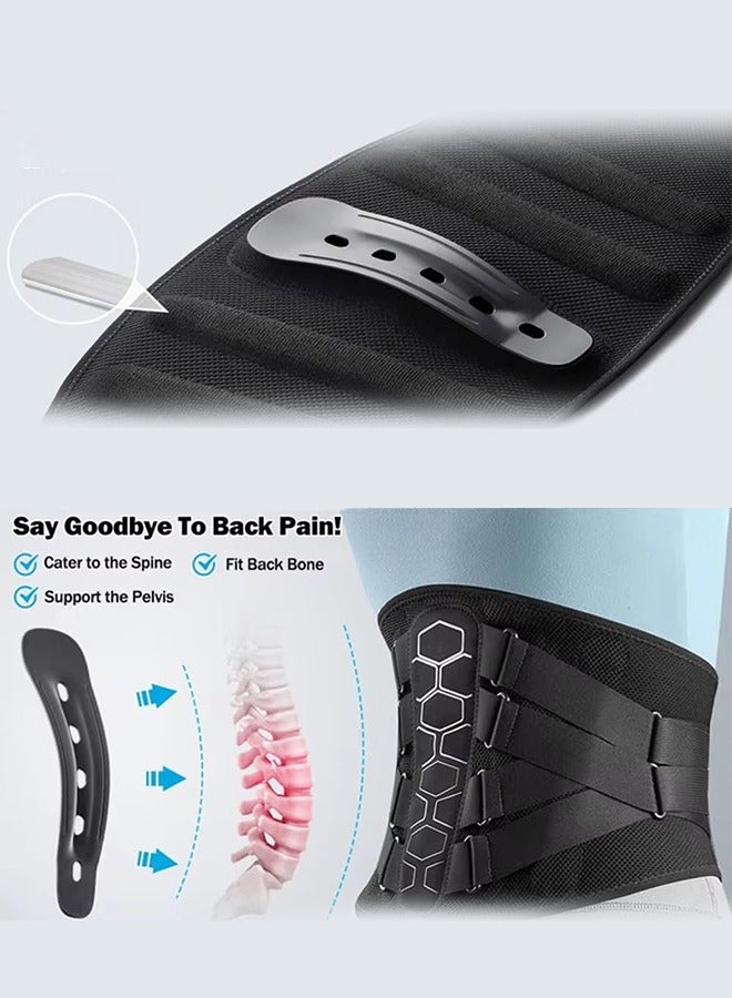 Sports Back Brace for Men and Women Back Brace for Lower Back Pain Relief with Pulley System, Ergonomic Design and Soft Breathable 3D Knit Material, for Herniated Disc, Sciatica