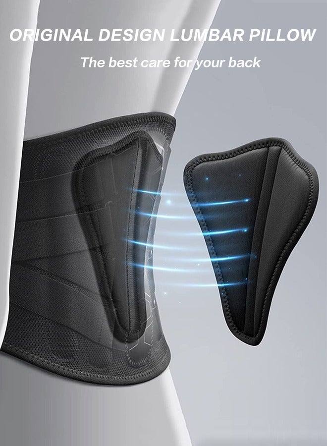 Sports Back Brace for Men and Women Back Brace for Lower Back Pain Relief with Pulley System, Ergonomic Design and Soft Breathable 3D Knit Material, for Herniated Disc, Sciatica