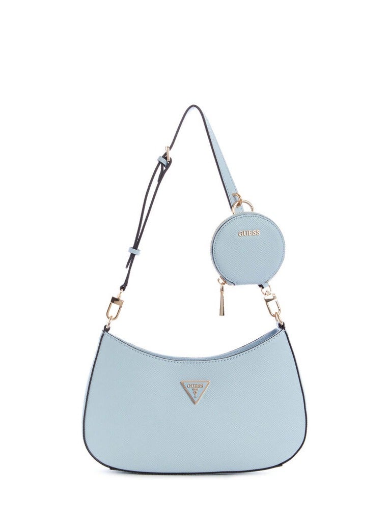 Ladies Fashion zipper shoulder bag blue