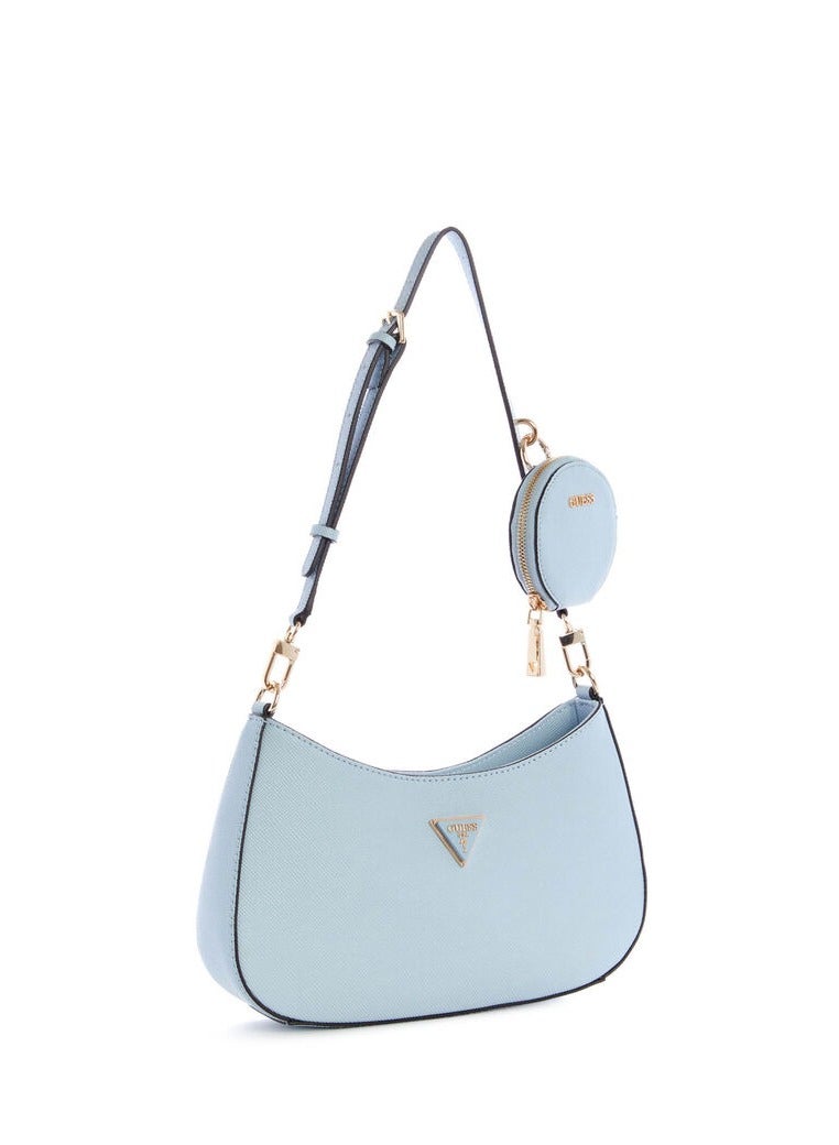 Ladies Fashion zipper shoulder bag blue