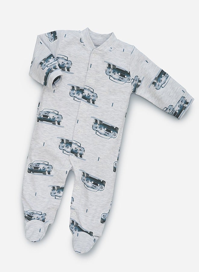 Car cozy cotton footie romper for infants