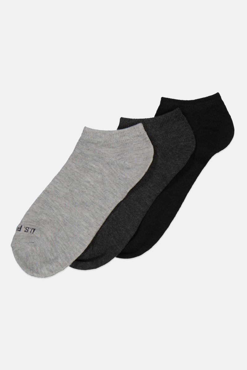 Women 10 Pairs Brand Logo Socks, Black/Grey