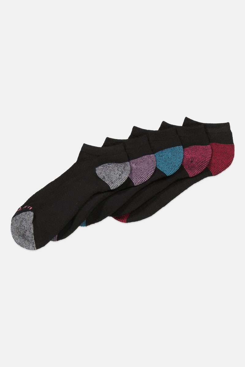 Women 10 Pairs Low Cut Socks, Black Combo