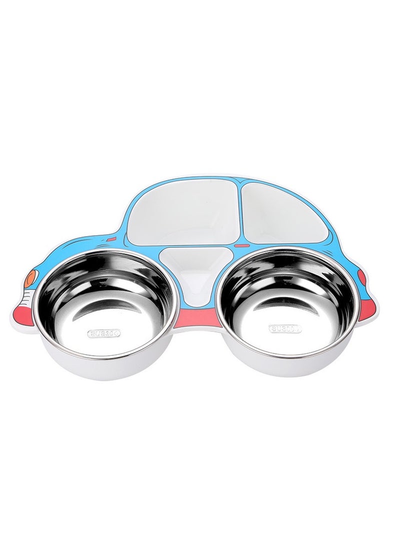 Hotwheel Cartoon car shape stainless steel lunch box kids SUS 304 children’s grid plates kindergarten cartoon baby tableware