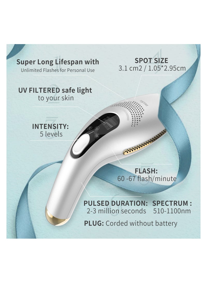 GP590 PLUS Unlimited Flashes Permanent Painless IPL Laser Hair Removal Device, Epilator With 3*HR Lamps